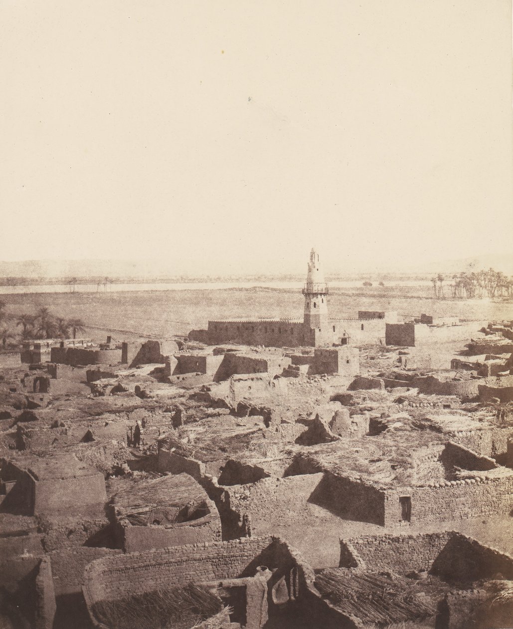 Edfou, Aspect Générale de la Ville Vue de la Plateforme Centrale du Py..., 1851-52 - Félix Teynard