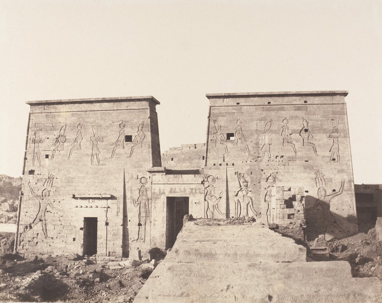Île de Philæ, Premier Pylône - Vue Prise de la Plate-Forme de, 1851-52, imprimé en 1853-54 - Félix Teynard