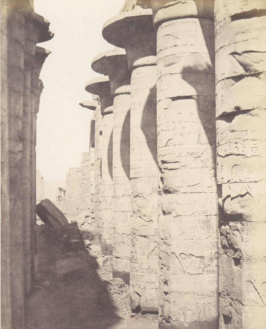 Karnak Thèbes, Palais - Salle Hypostyle - Colonnade Centrale Vue du... - Félix Teynard