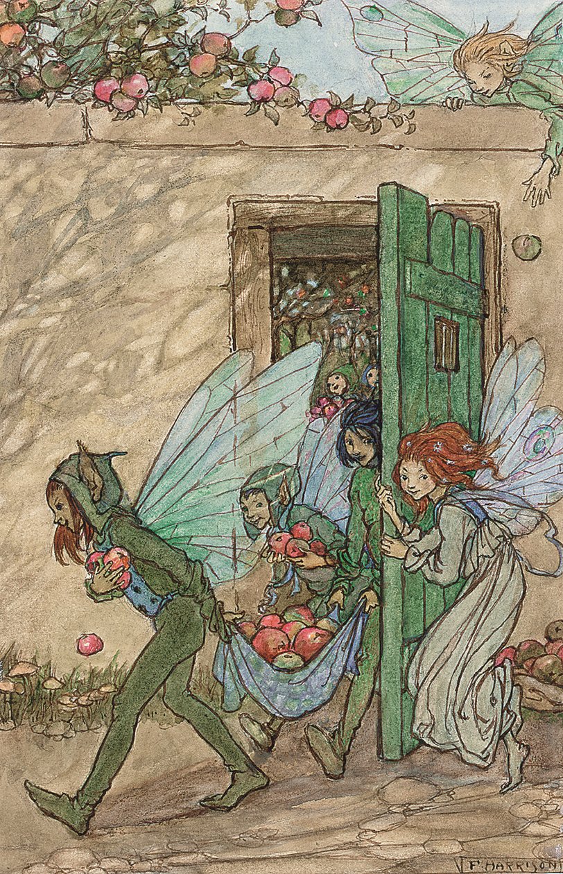 Illustration pour Elfin Song (crayon, encre brune et aquarelle) - Florence Harrison