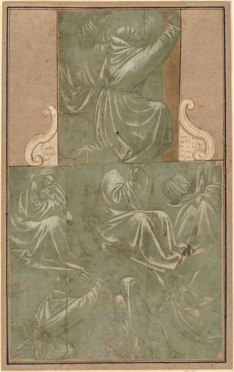 Études de Saint François à genoux et autres figures - Florentine School