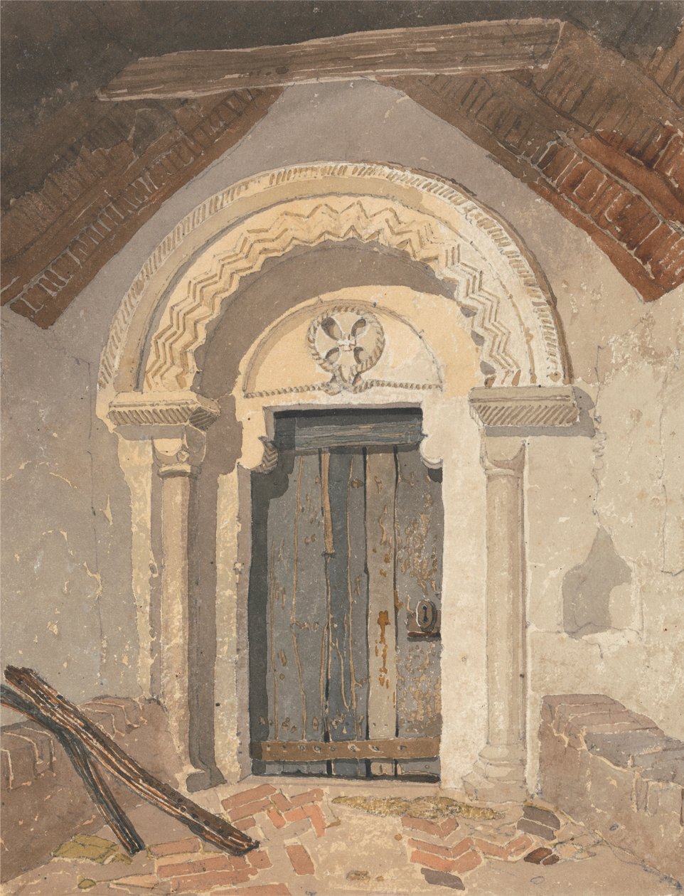 Portail normand, église de Tottenhill, Norfolk - Follower of John Sell Cotman