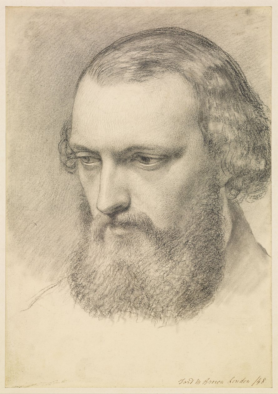 Portrait : Étude de la tête de Daniel Casey (vue de trois quarts) - Ford Madox Brown