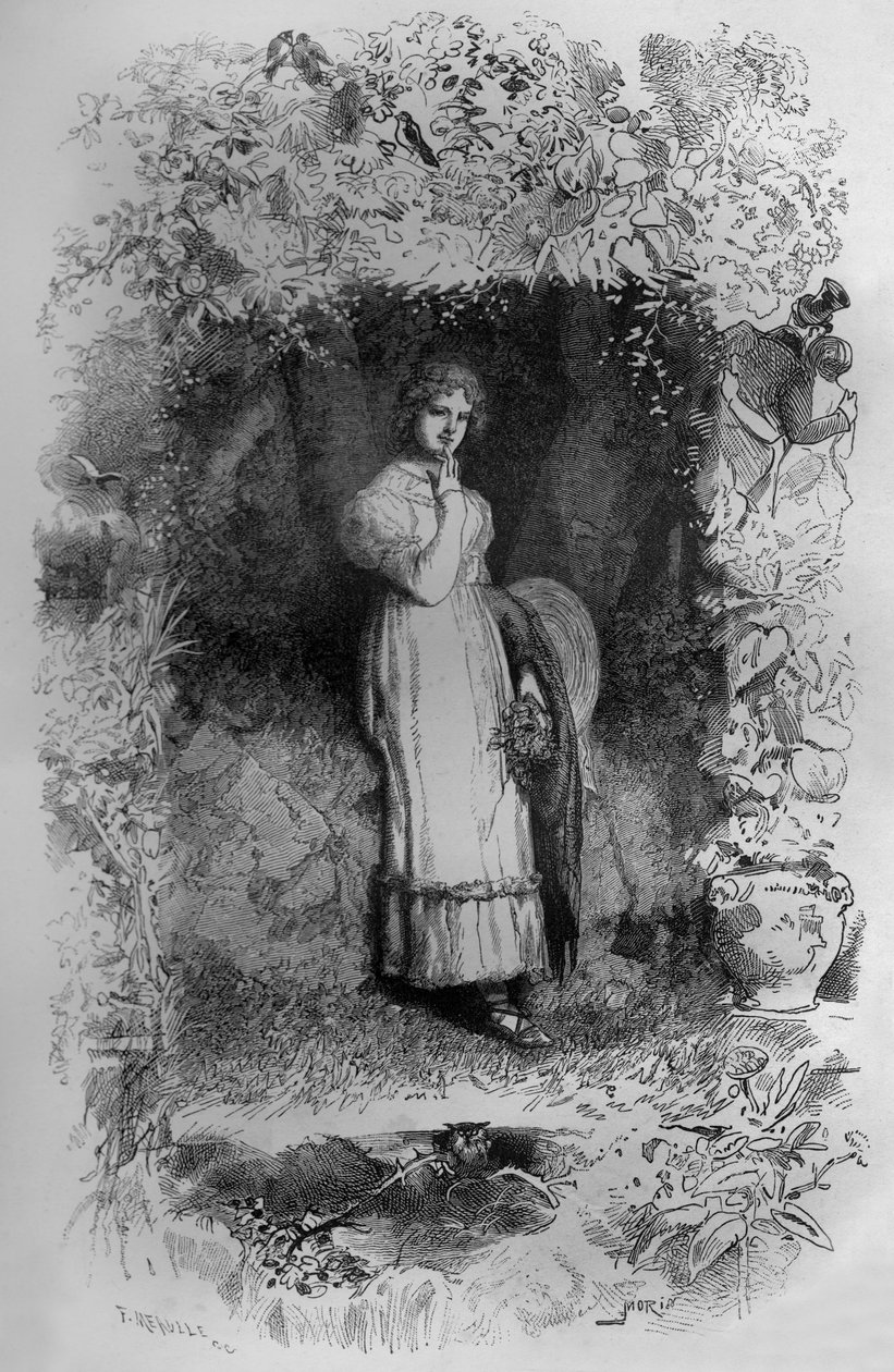 Fantine, illustration du roman Les Misérables de Victor Hugo, gravure de Fortune Meaulle - Fortune Louis Meaulle