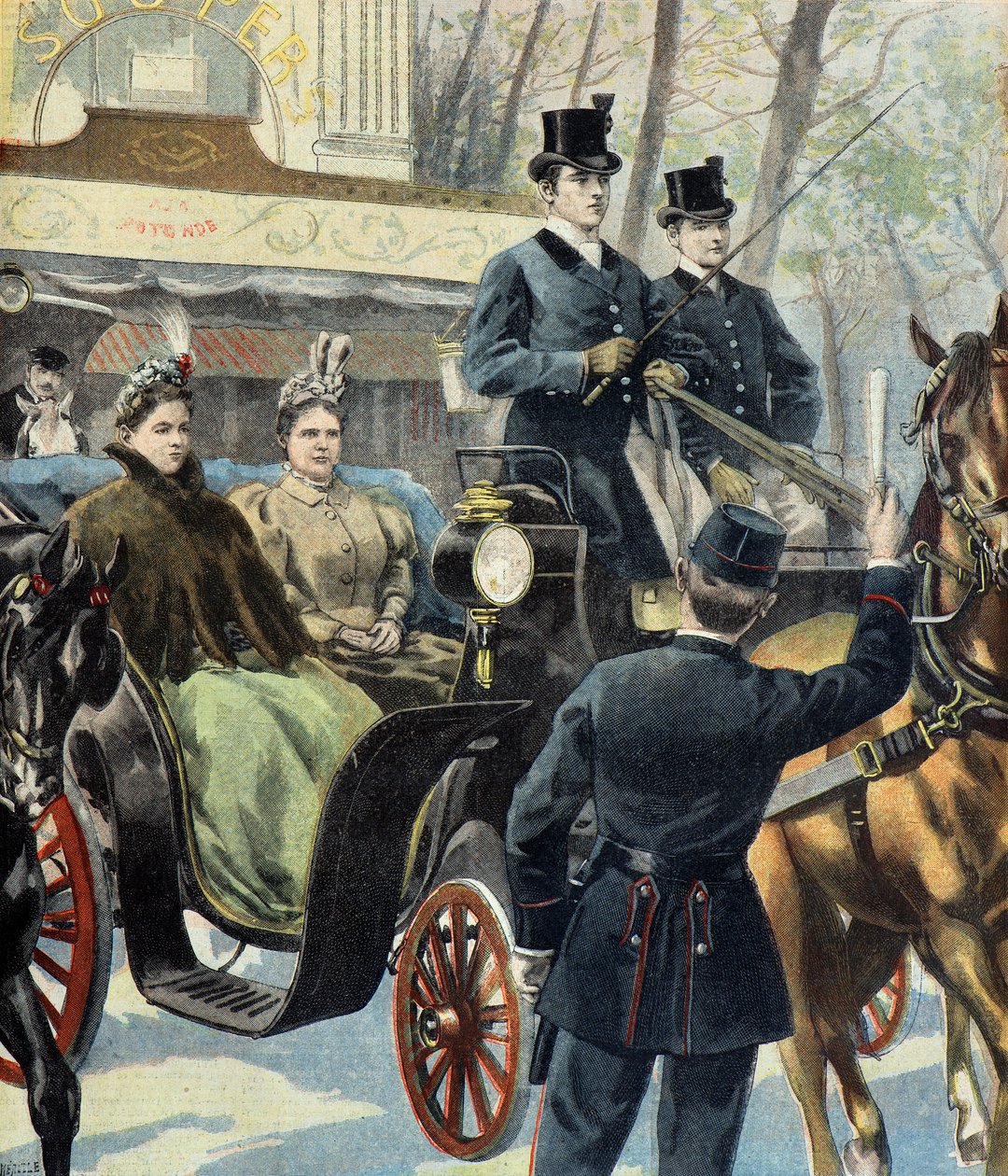 La régente néerlandaise Emma de Waldeck Pyrmont et la future reine Wilhelmine, Paris - Fortune Louis Meaulle