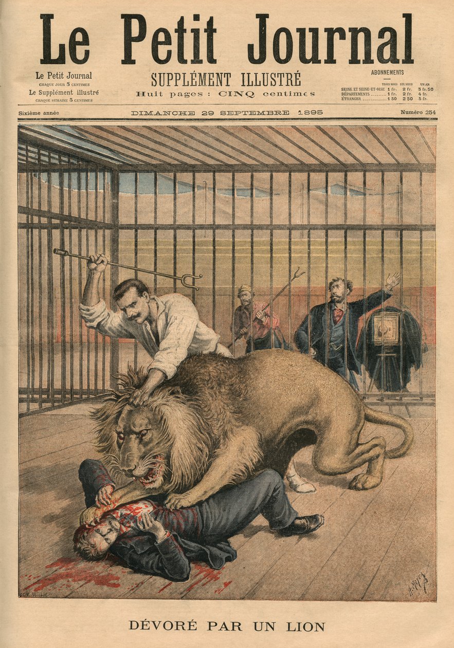 Dévoré par un lion, illustration de couverture de 