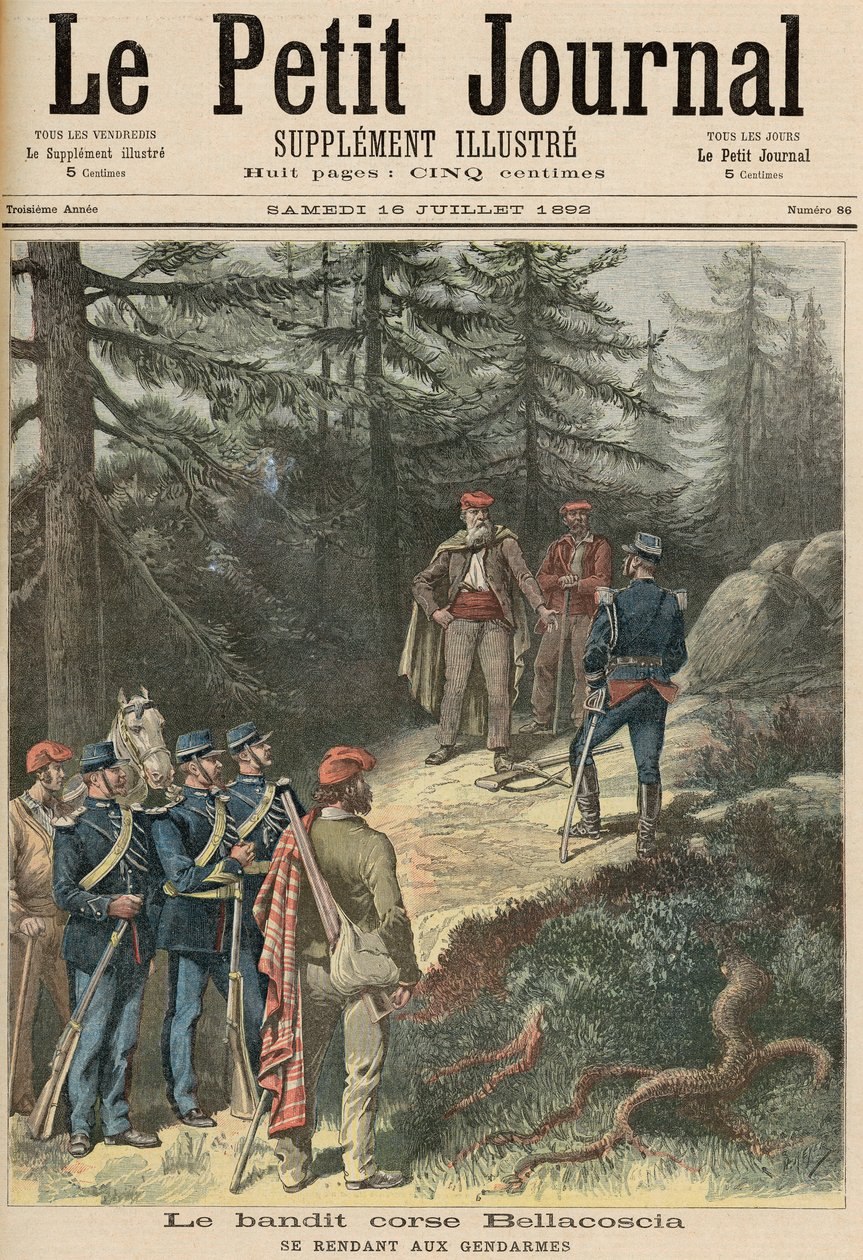 Le bandit corse, Jacques Bellacoscia, se rendant à la police, de 