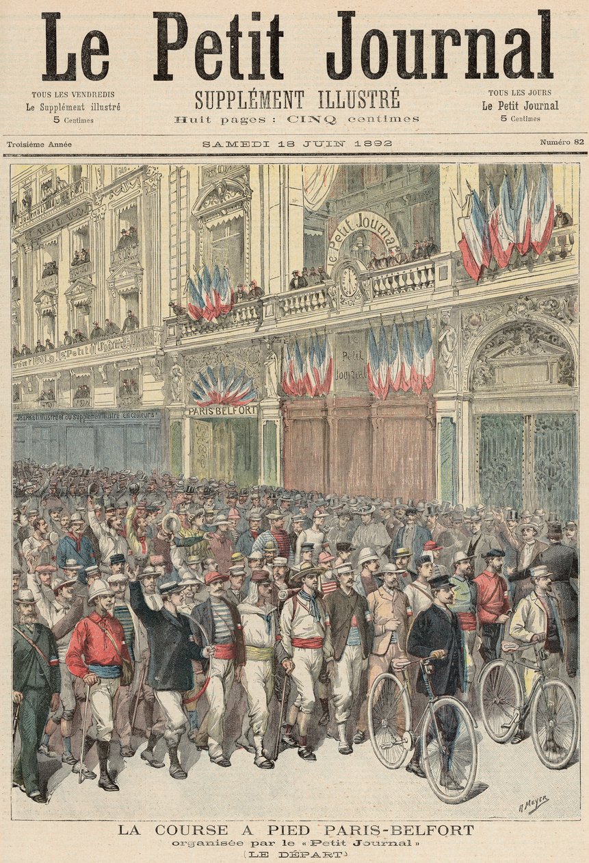 Le départ de la course sur route de Paris à Belfort, de 