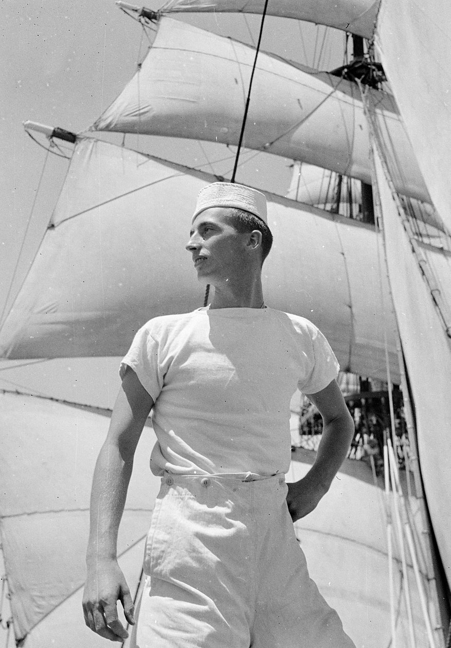 Sur le navire Amerigo Vespucci : portrait de marin - Fosco Maraini