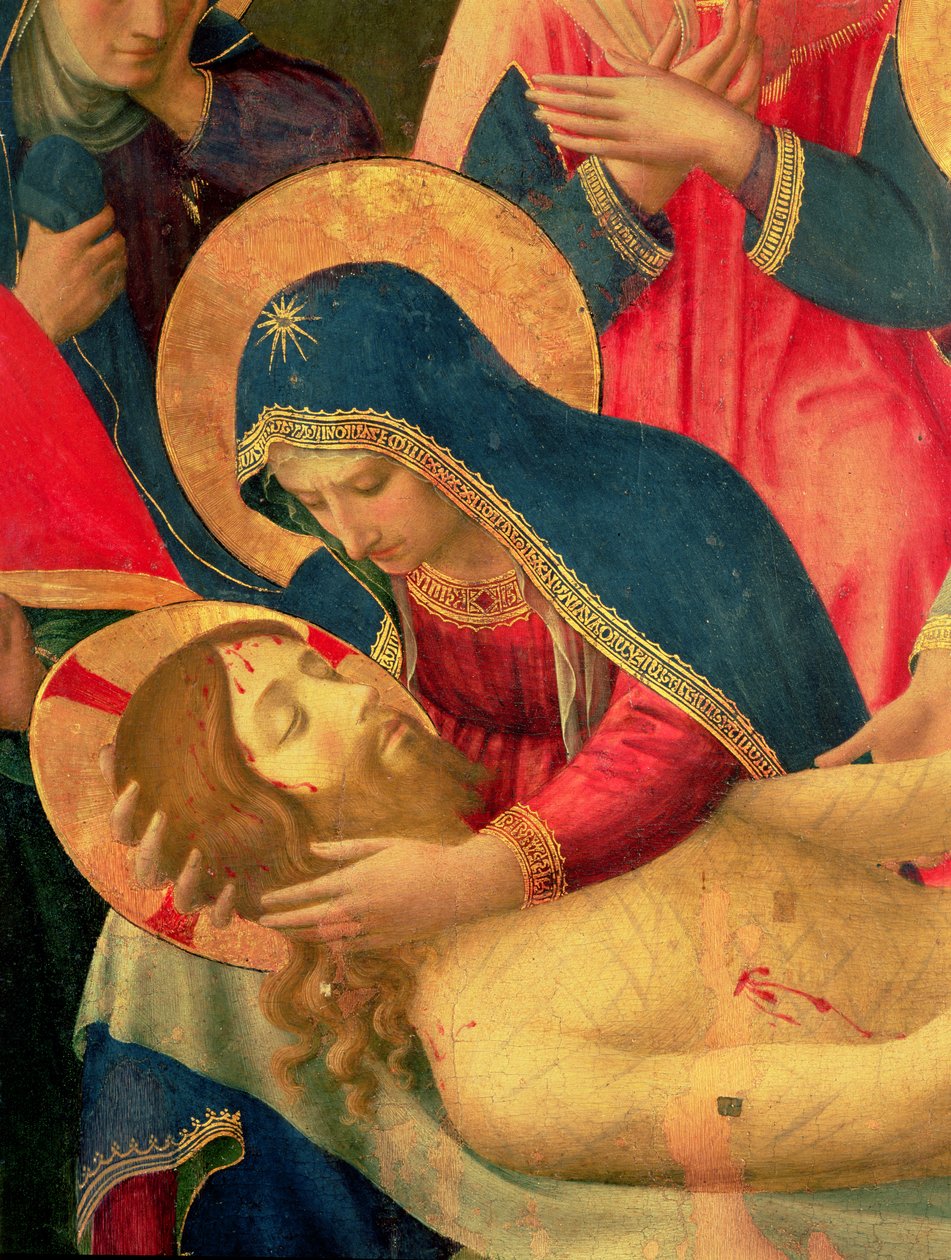 Descente de croix, détail de la Vierge Marie, 1436 tempera et or sur panneau - Fra Angelico