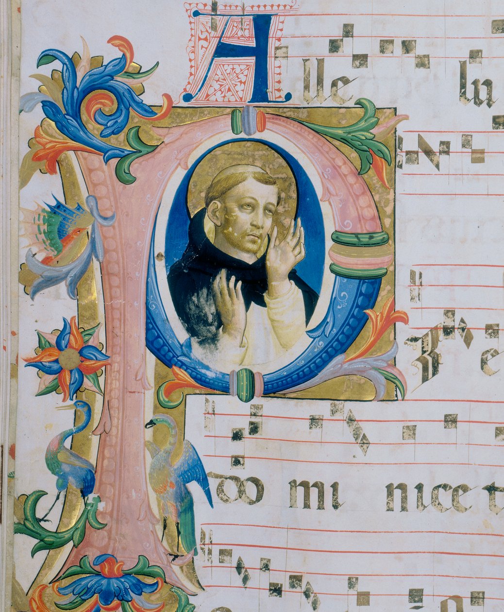 Un saint dominicain. Miniature illustrée dans un Missel (c. 9, verso) - Fra  Angelico