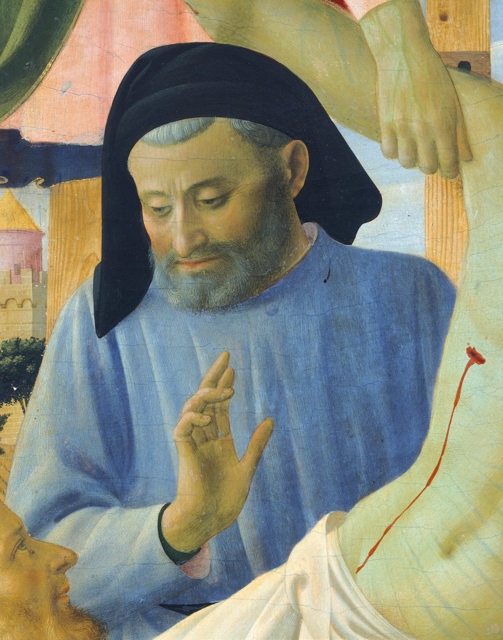 Architecte Michelozzo, détail de La Déposition de Croix ou le Retable de la Sainte Trinité - Fra (c.1387 1455) Angelico