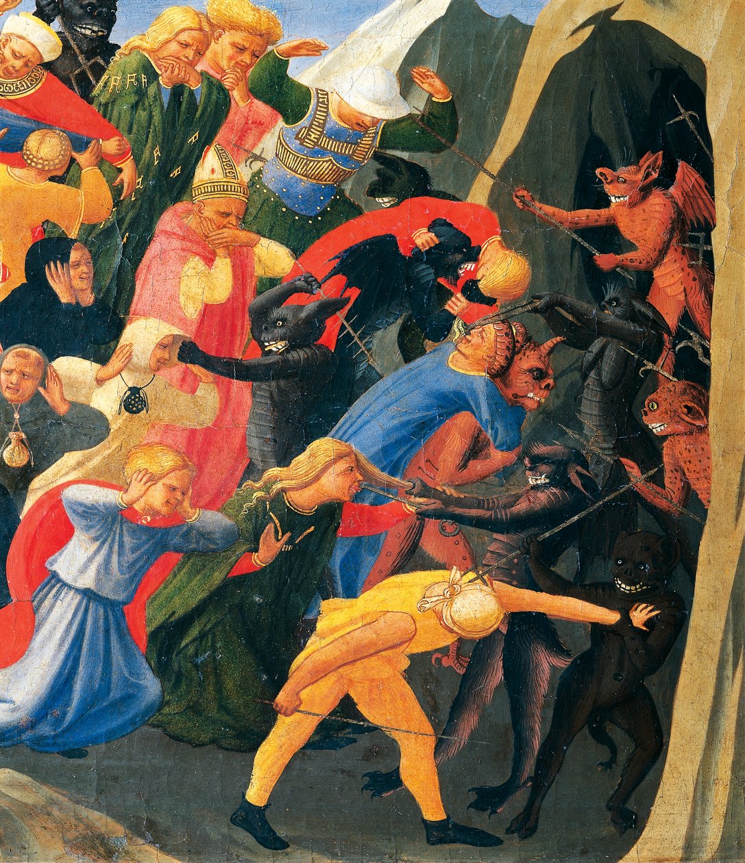 Enfer avec des démons organisant les damnés (détail) - Fra (c.1387-1455) Angelico