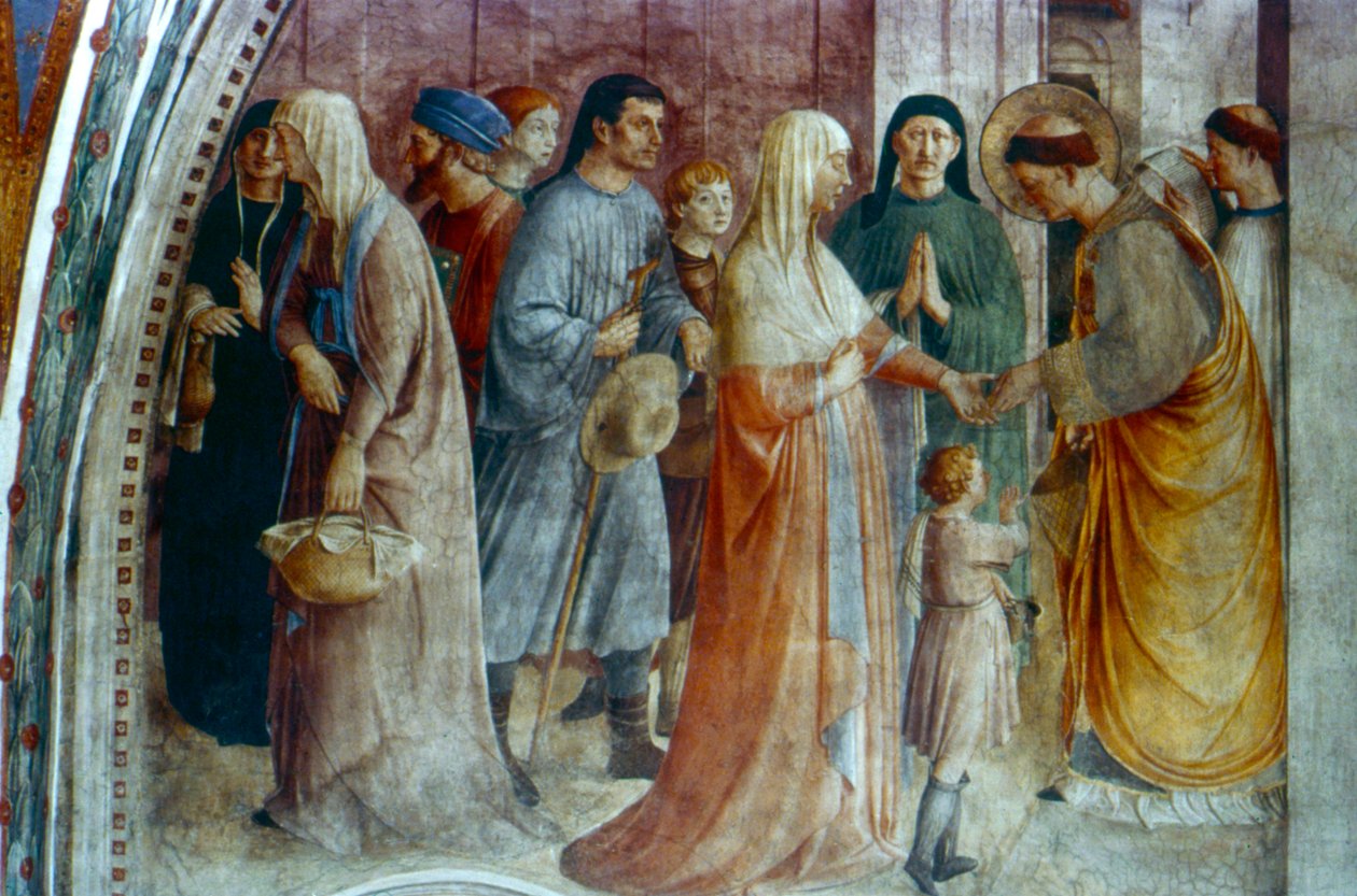 Saint Étienne distribuant des aumônes, milieu du 15e siècle - Fra Angelico