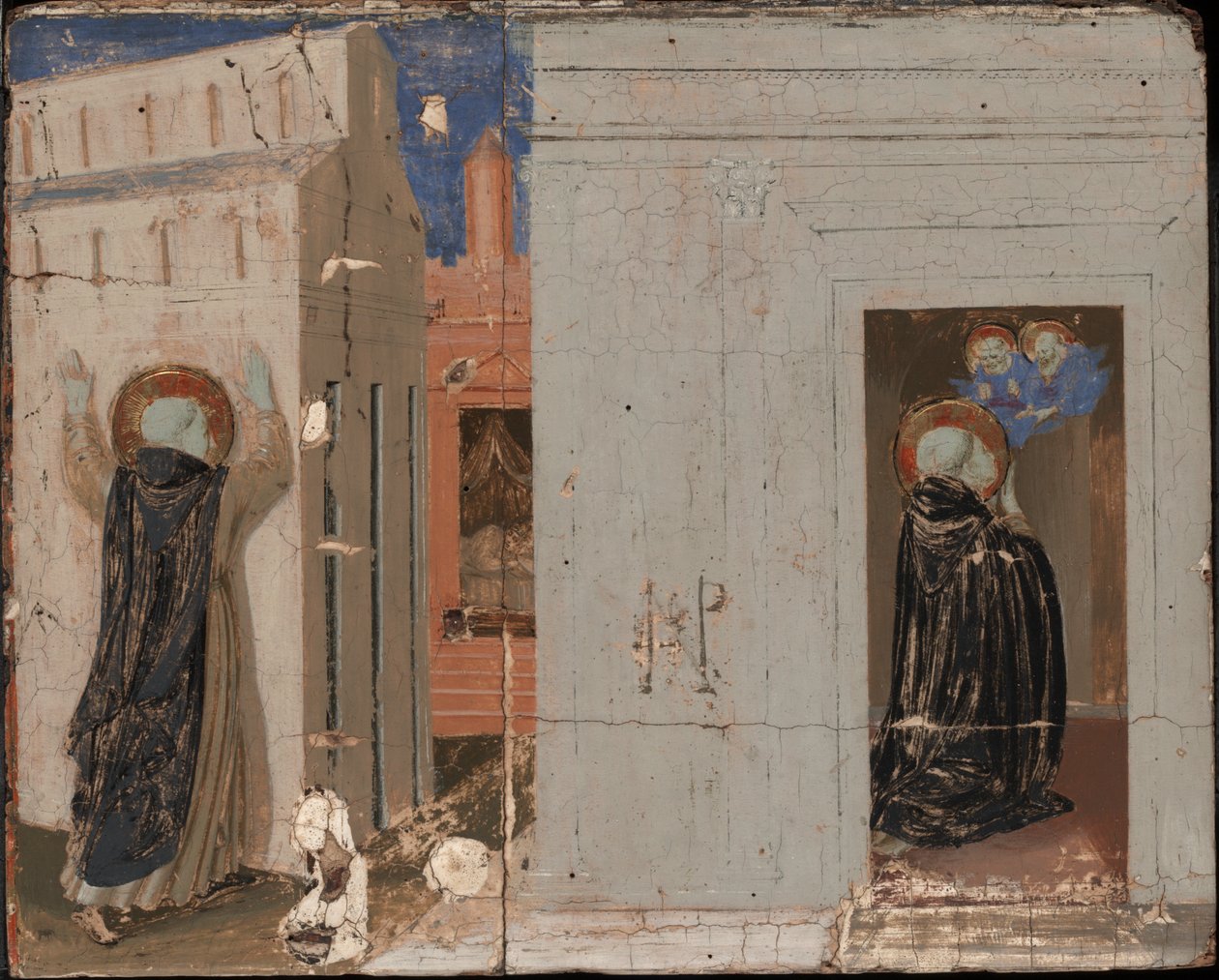 La vision du pape Innocent III ; Saints Pierre et Paul apparaissant à Saint Dominique - Fra Angelico