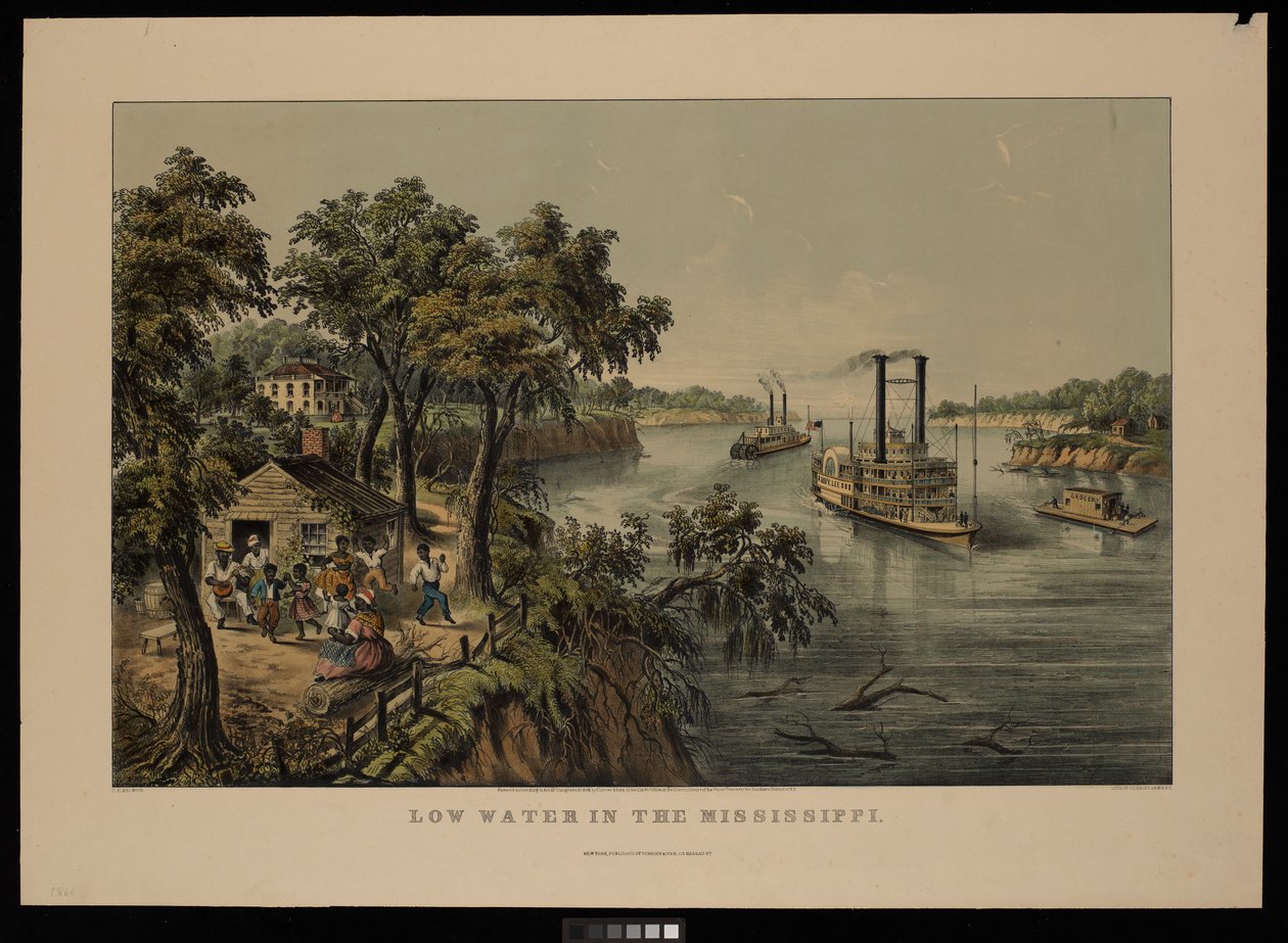 Basse eau dans le Mississippi Robert E Lee - Frances Flora Bond (c.1812 76) (after) Palmer