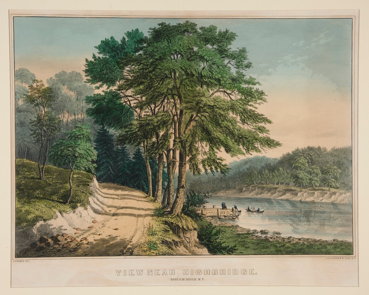 Vue près de Highbridge. Harlem River, N.Y. - Frances Flora Bond Palmer