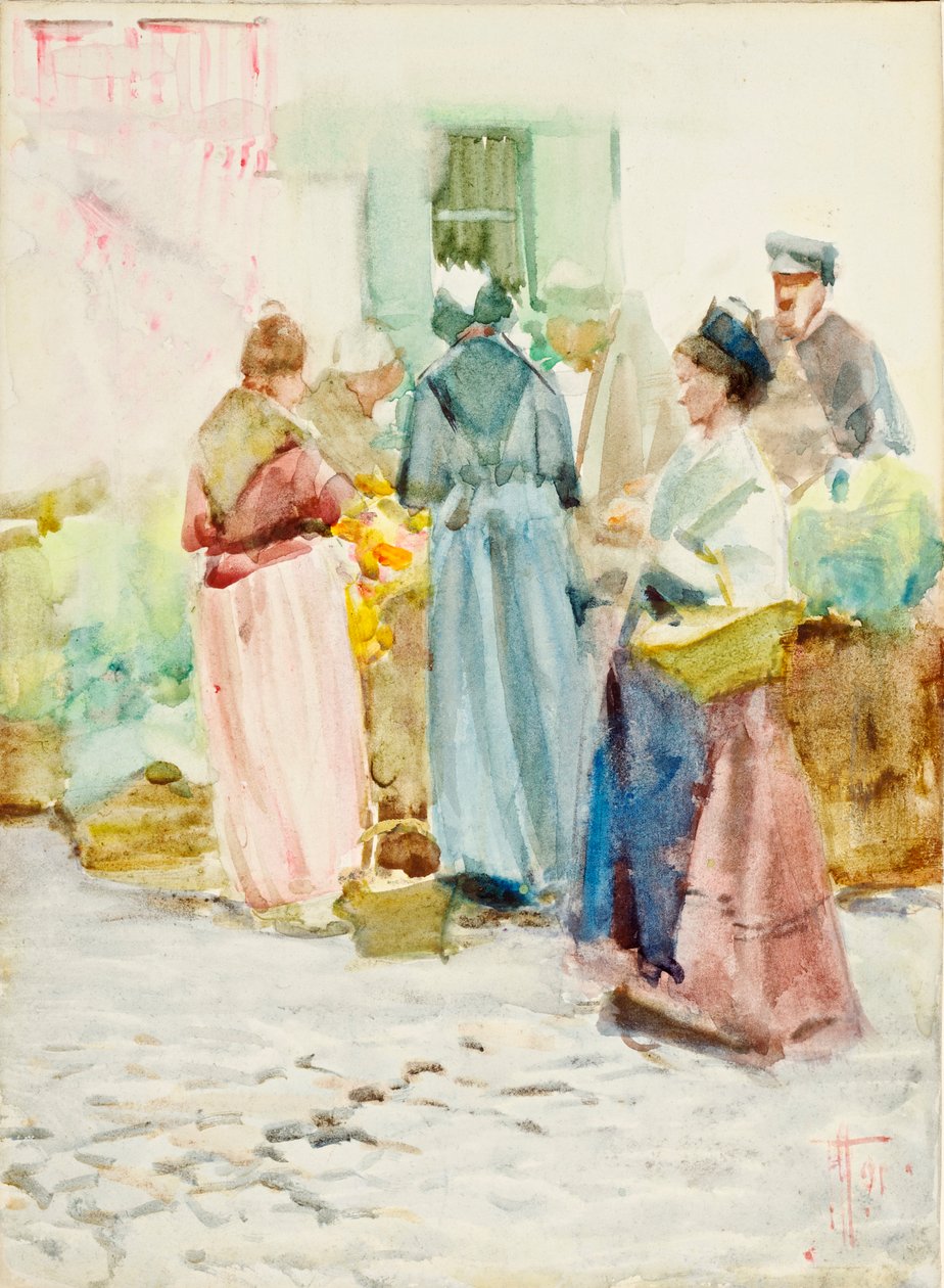 Un Coin Animé à Arles - Frances Hodgkins