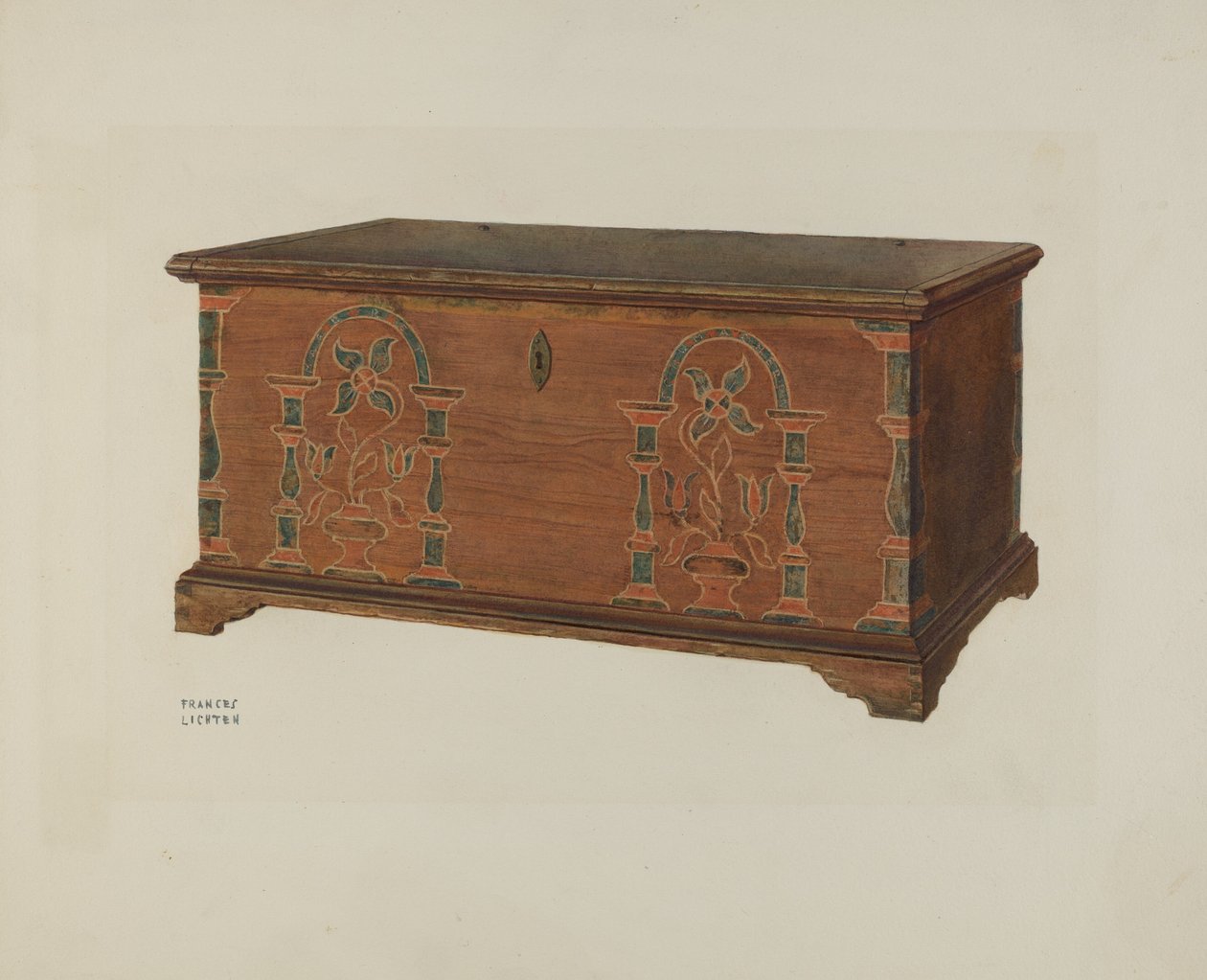 Coffre de dot allemand de Pennsylvanie - Frances Lichten