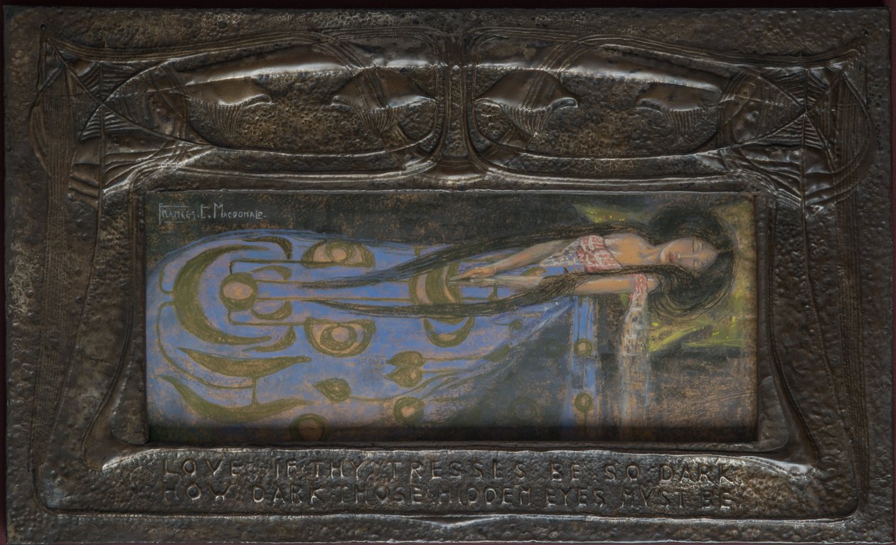 Amour si tes tresses sont si sombres, combien sombres doivent être ces yeux cachés, vers 1896 - Frances Macdonald