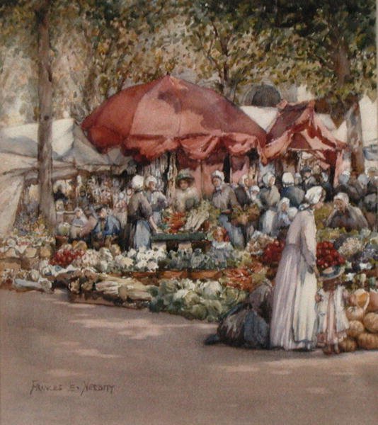 Jour de marché, nord de la France c.1910 - Frances Nesbitt