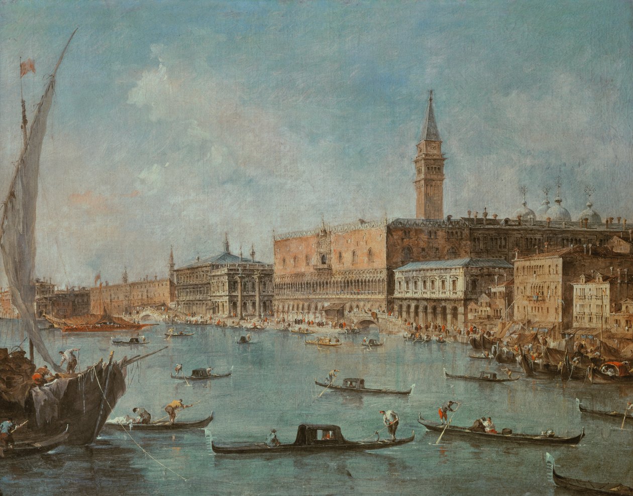 Le Palais des Doges et le Molo depuis le bassin de San Marco, Venise, c.1770 - Francesco Guardi