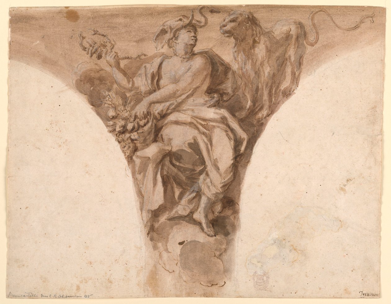 Conception pour un pendentif dans le vestibule baptismal de Saint-Pierre - Francesco Trevisani