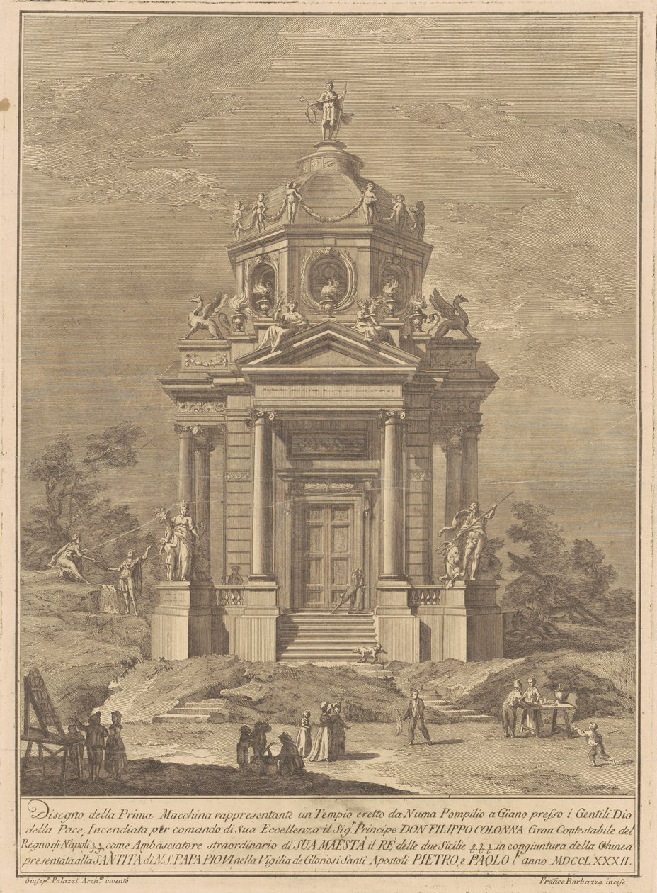La Prima Macchina pour la Chinea de 1782 : Le Temple de Janus..., 1782 - Francesco Barbazza