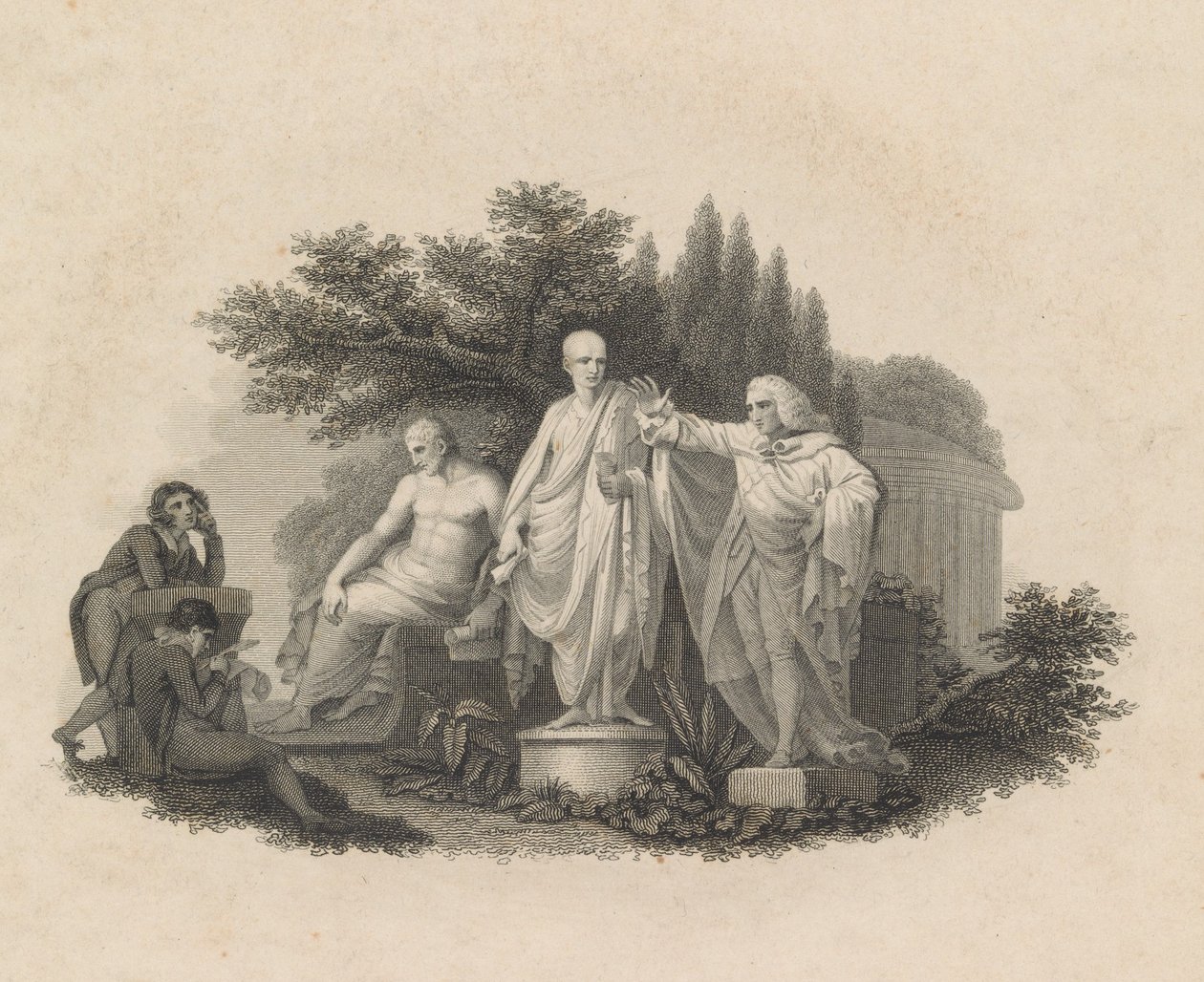 Démosthène, Cicéron et William Pitt, comte de Chatham, 1750-1815 - Francesco Bartolozzi