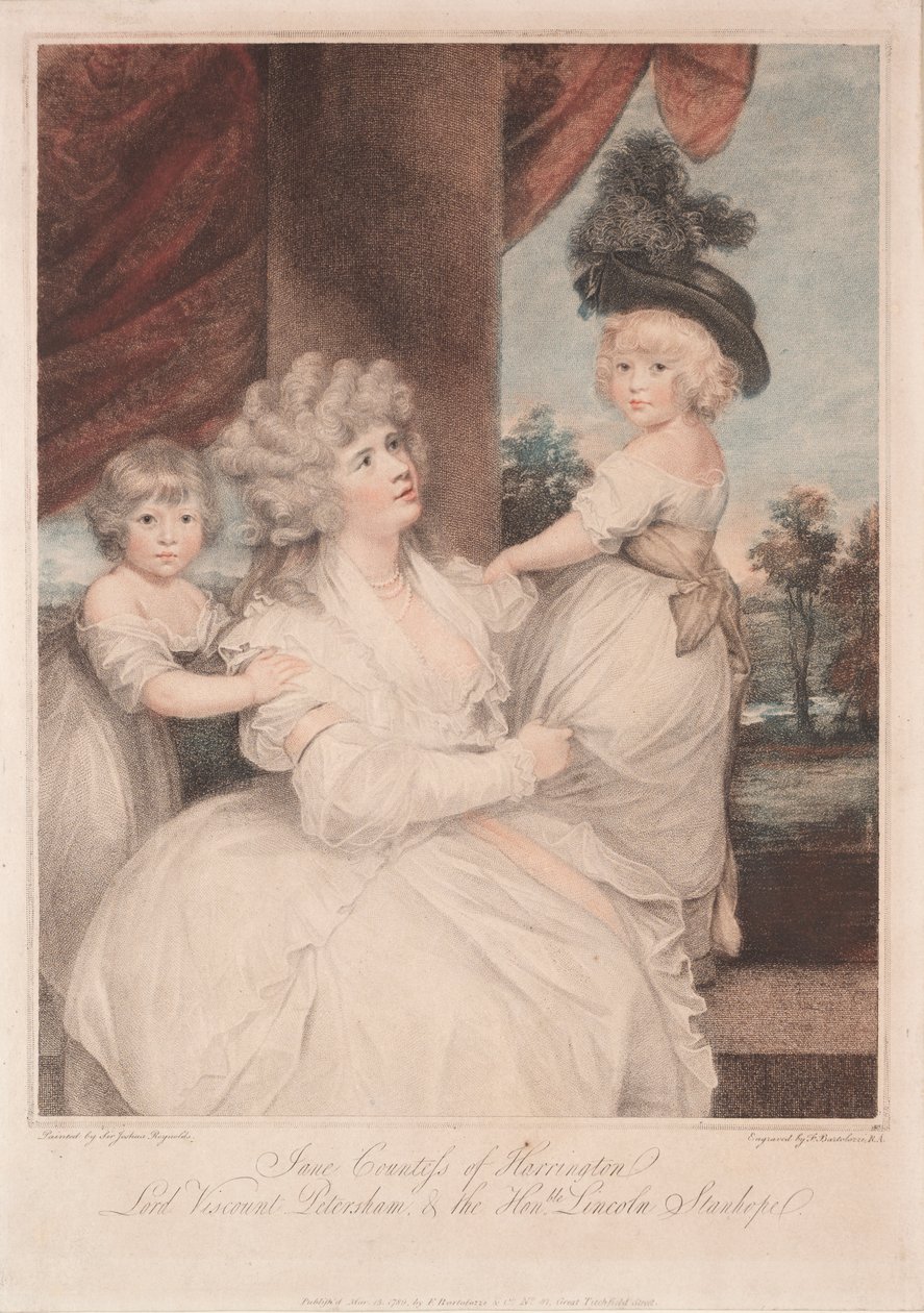 Jane, comtesse de Harrington et ses enfants - Francesco Bartolozzi