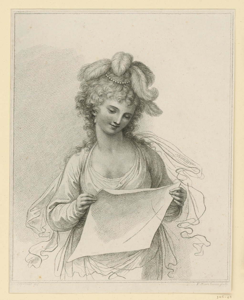 Femme lisant, coiffée d