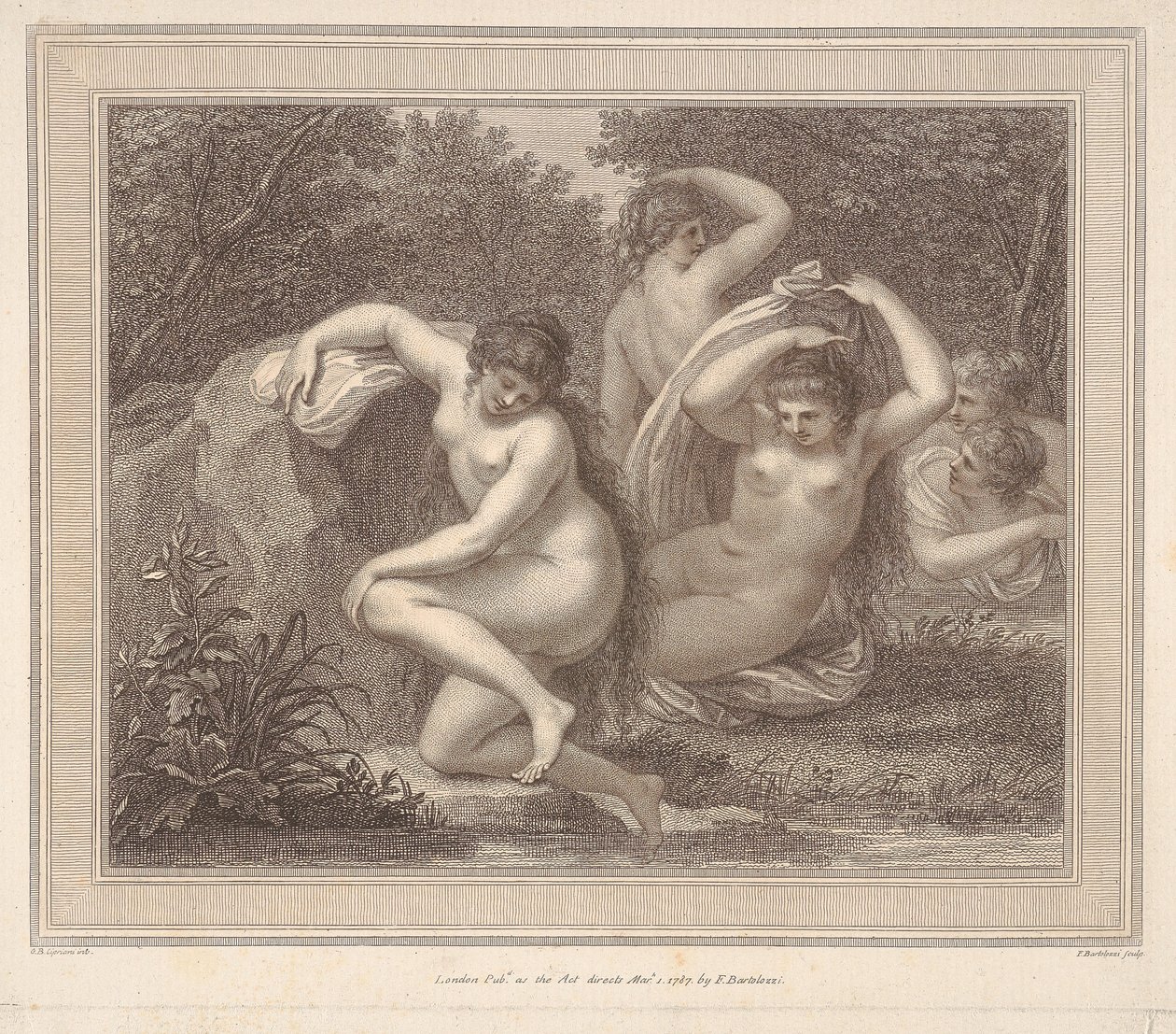 Nymphes et Diane au bain - Francesco Bartolozzi
