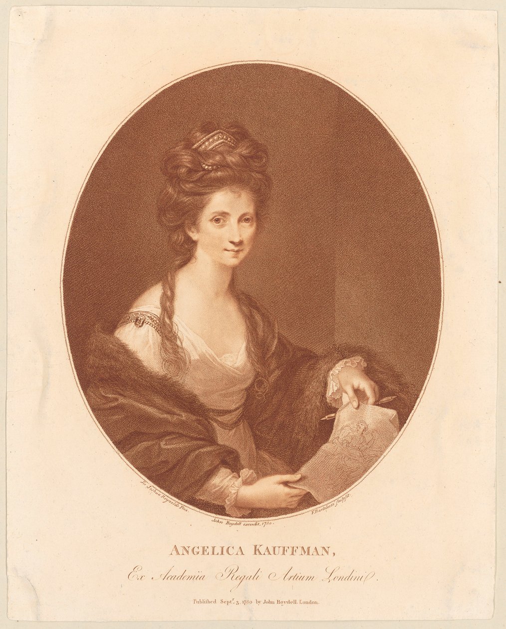 Porträt von Angelika Kauffmann - Francesco Bartolozzi