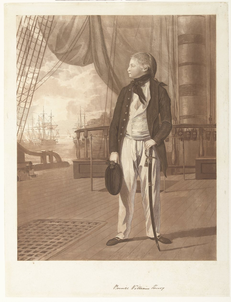 Portrait du Prince William Henry à bord d