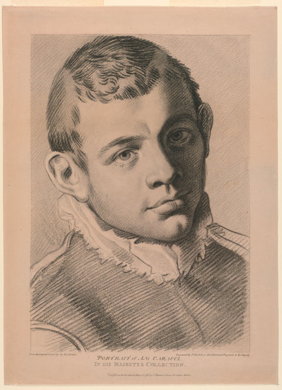Autoportrait de A. N. Carracci - Francesco Bartolozzi