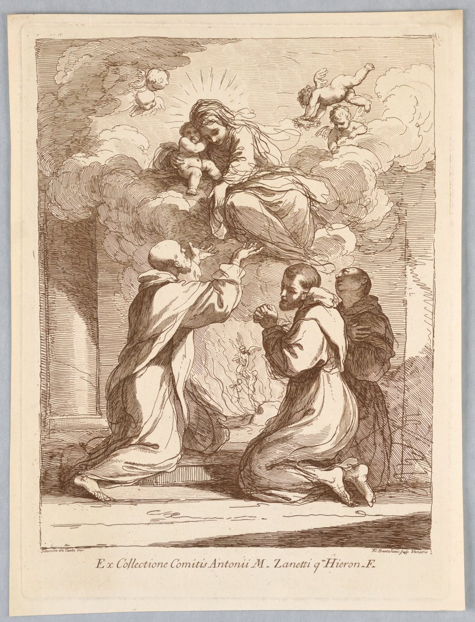 Trois saints, la Vierge et l