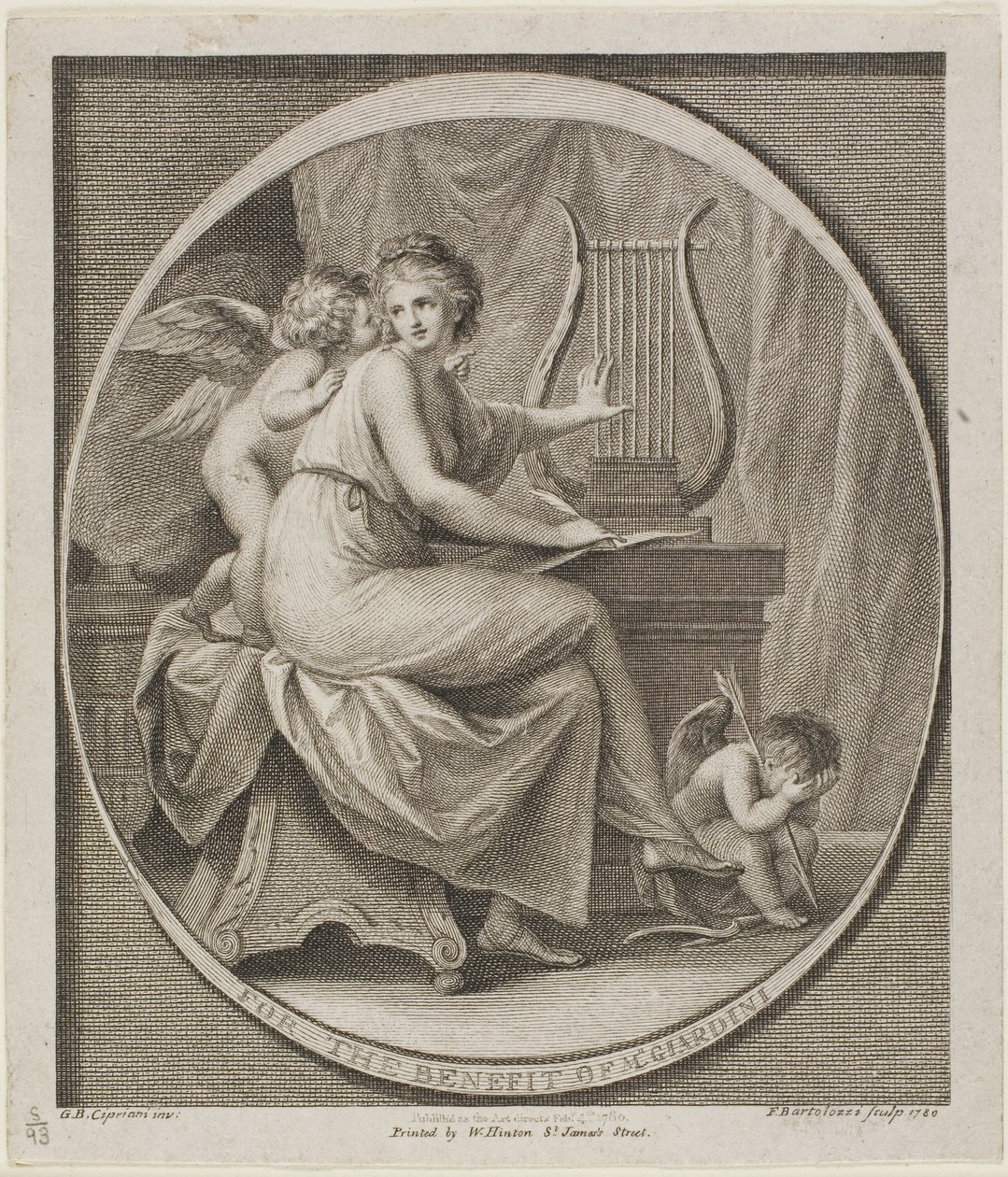 Billet pour le bénéfice de M. Gardini - Francesco Bartolozzi