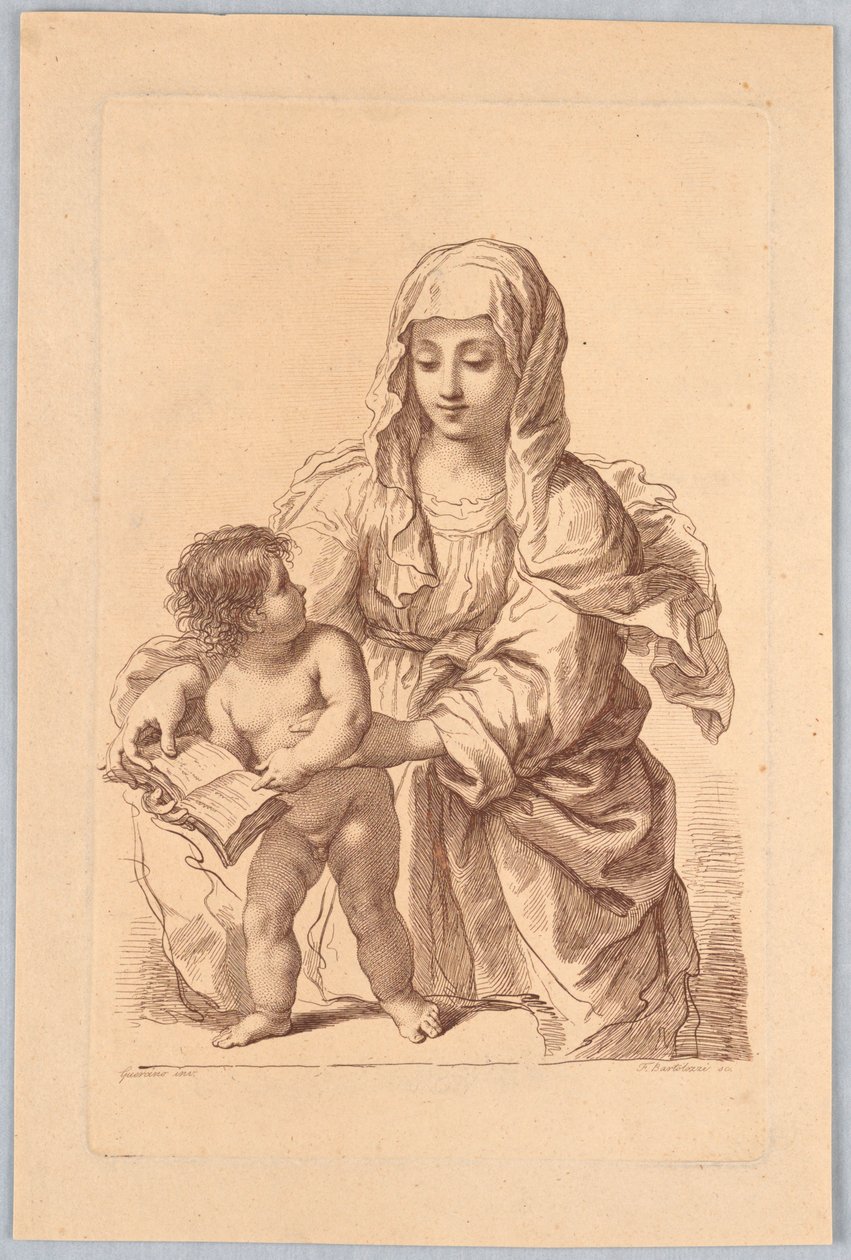 Vierge et Enfant tenant un livre - Francesco Bartolozzi