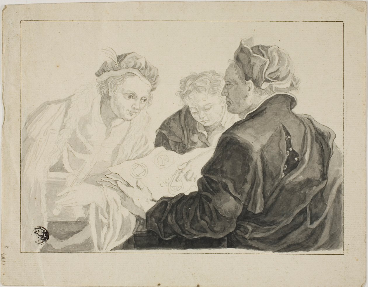 Architecte soumettant des dessins au patron - Francesco Fontebasso