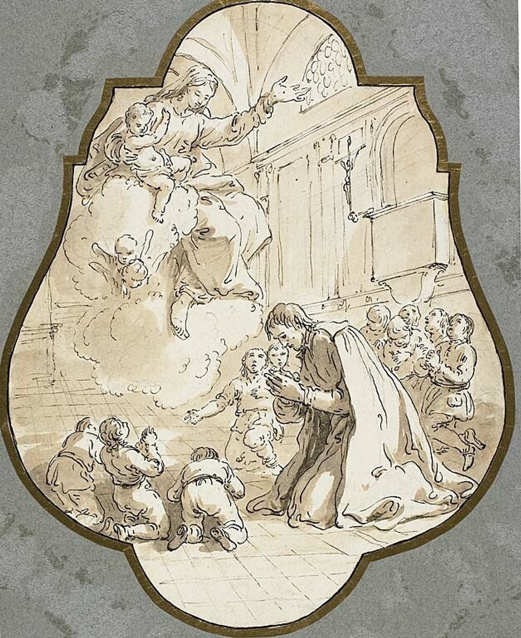 La Vierge apparaissant à saint Filippo Neri et à ses élèves - Francesco Fontebasso