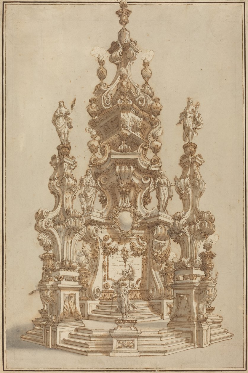 Magnifique catafalque pour un noble décédé - Francesco Galli Bibiena
