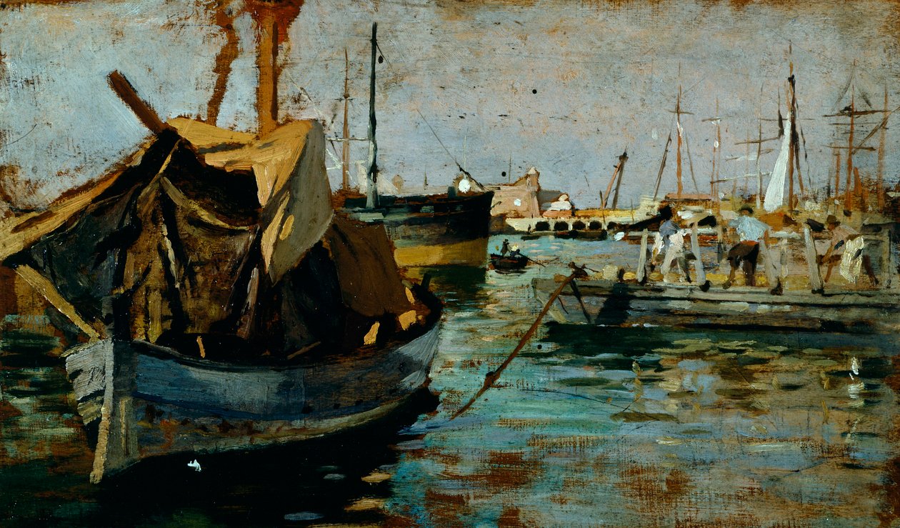 Au travail dans le port de Livourne - Francesco Gioli