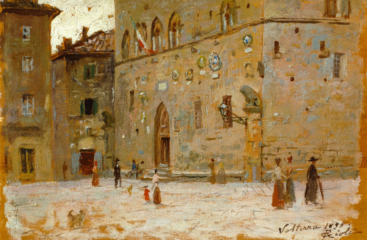 Sur la place à Volterra - Francesco Gioli