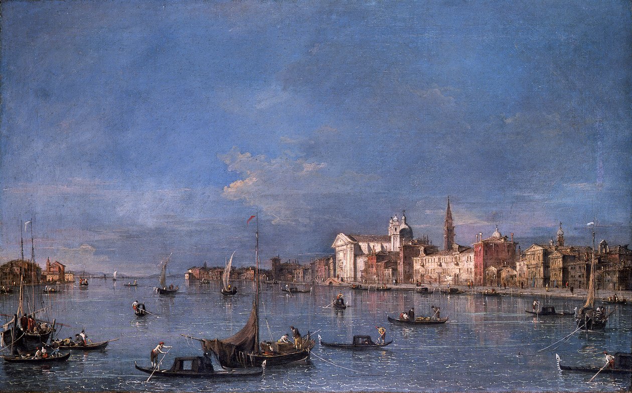 Vue du canal de la Giudecca vers le nord-ouest avec les Zattere - Francesco Guardi