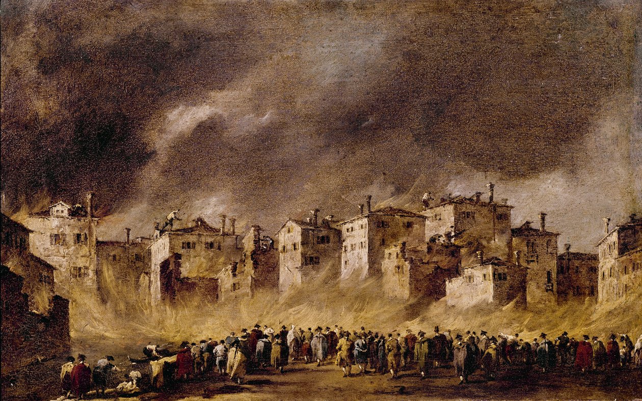Incendie dans le dépôt de pétrole à San Marcuola, 1790 - Francesco Guardi
