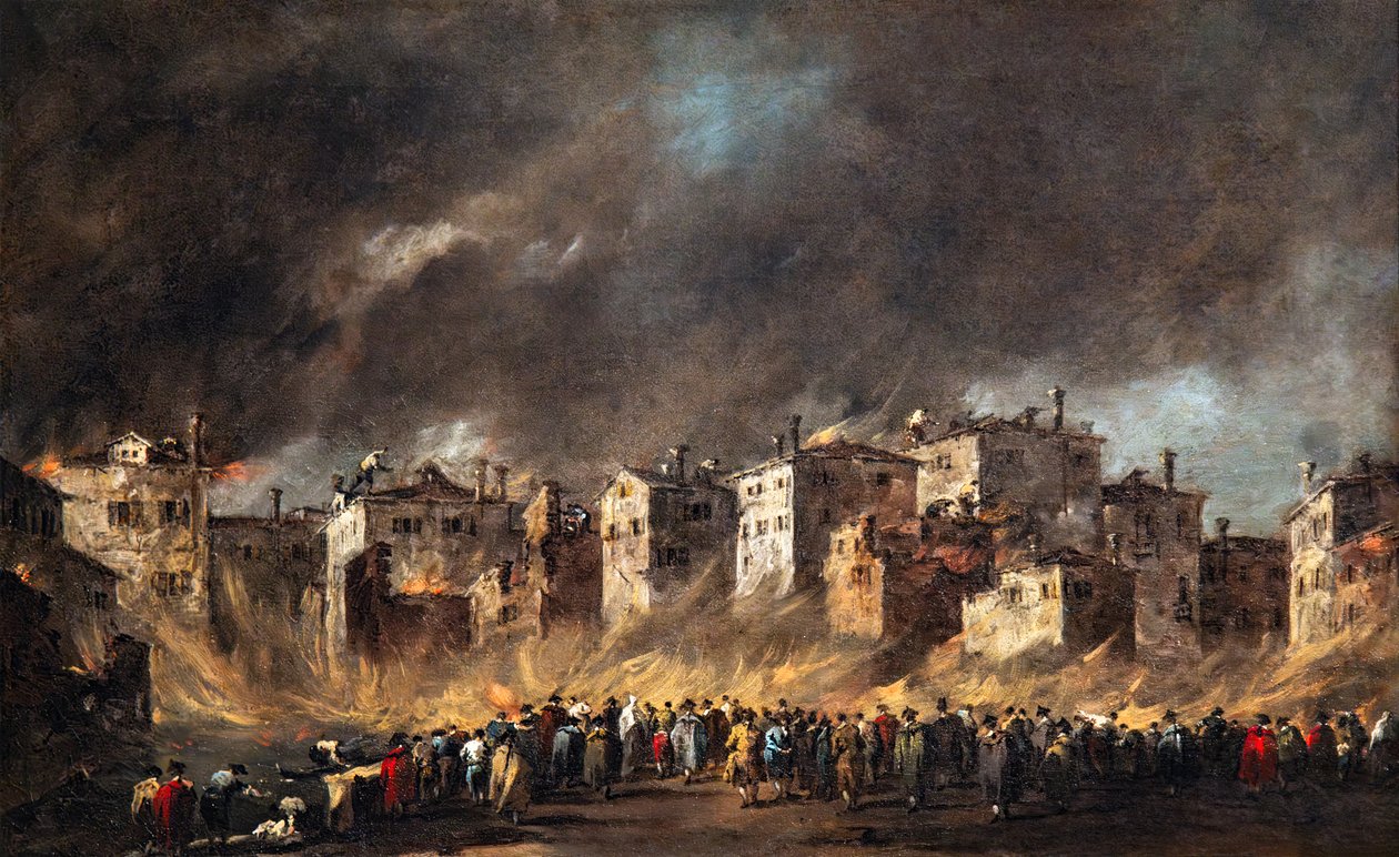 Incendie dans les entrepôts de pétrole de San Marcuola - Francesco Guardi