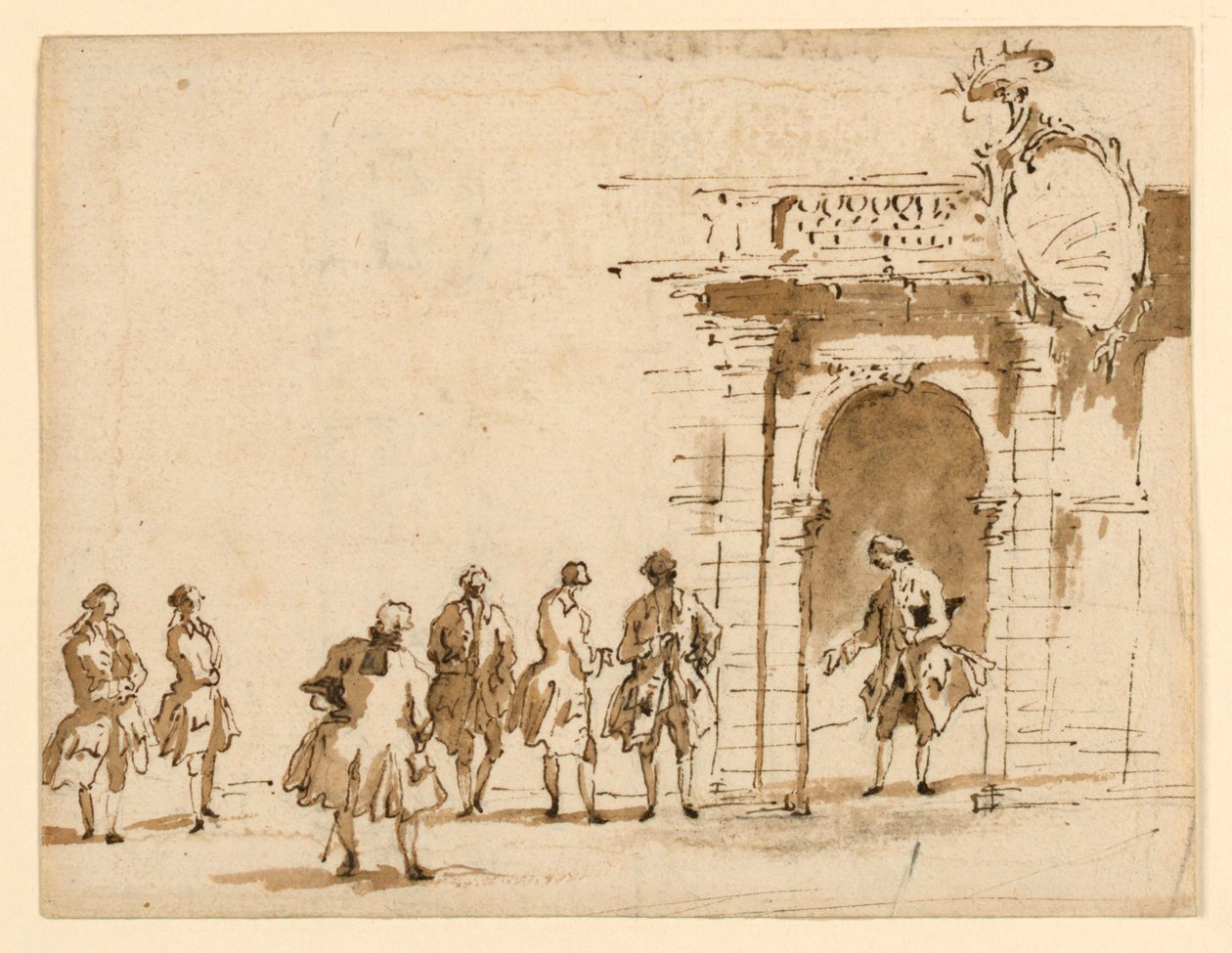 Croquis pour une réception au Palazzo Surian - Francesco Guardi