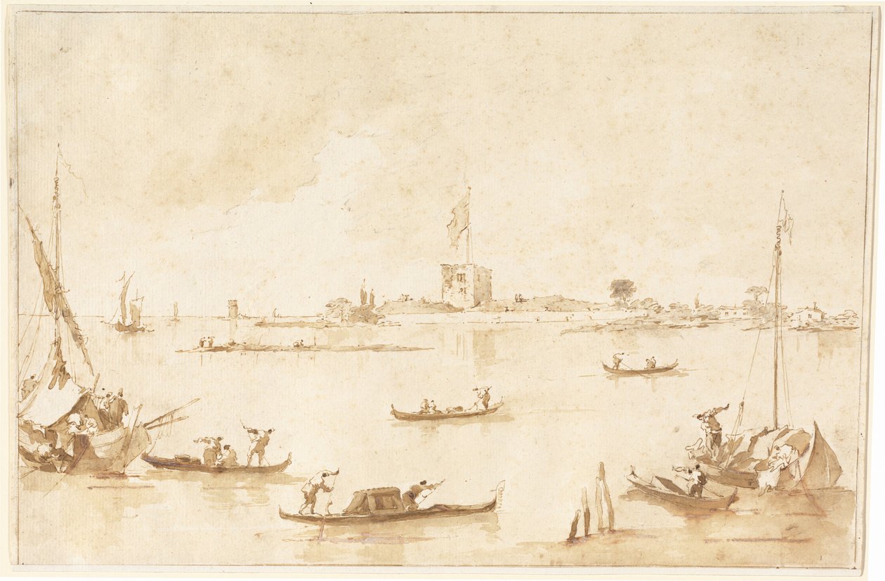 La forteresse de San Andrea depuis le lagon - Francesco Guardi