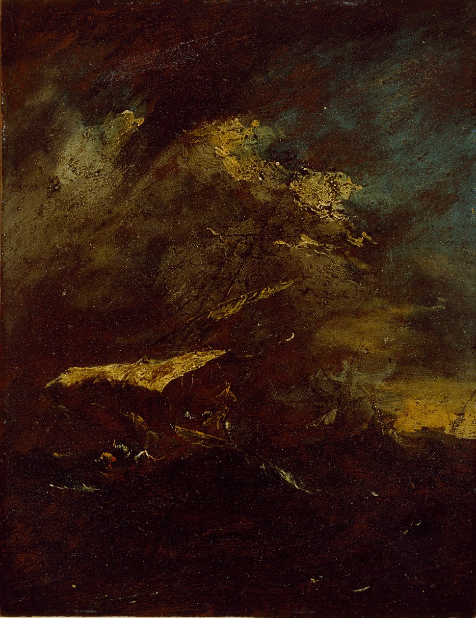 Deux navires dans une tempête, 18ème siècle - Francesco Guardi
