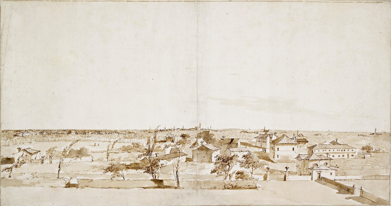 Vue à travers le jardin de la Villa Loredan, milieu du XVIIIe siècle - Francesco Guardi
